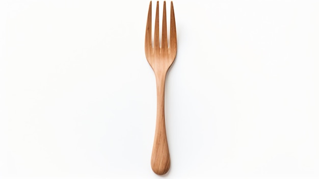 Wooden fork isolated on white background