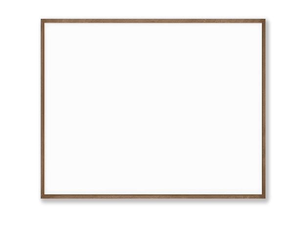 Photo a wooden frame against a white background with a shadow.