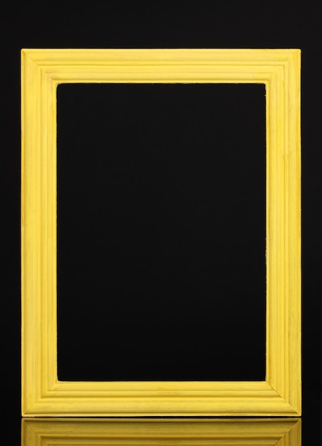 Wooden frame isolated on black