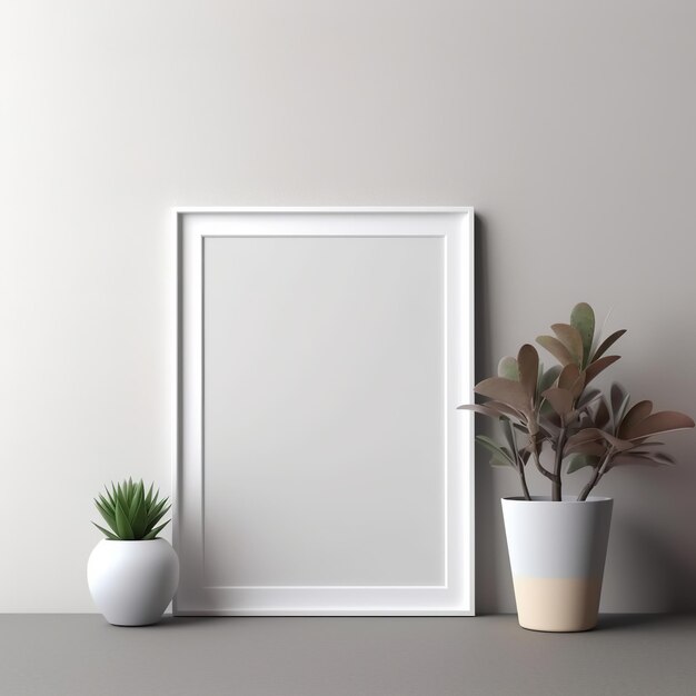 Photo wooden frame mockup in nordic interior