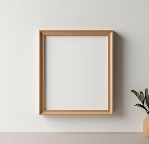 wooden frame mockup in nordic interior