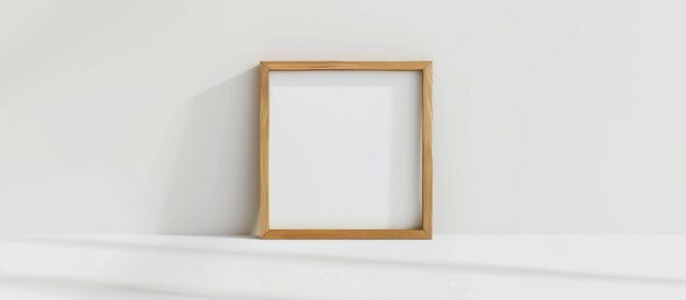 Photo wooden frame mockup on a white background photo frame standing alone