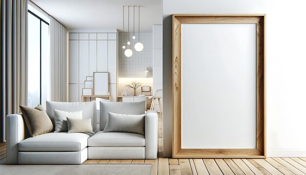 Photo wooden frame mockup