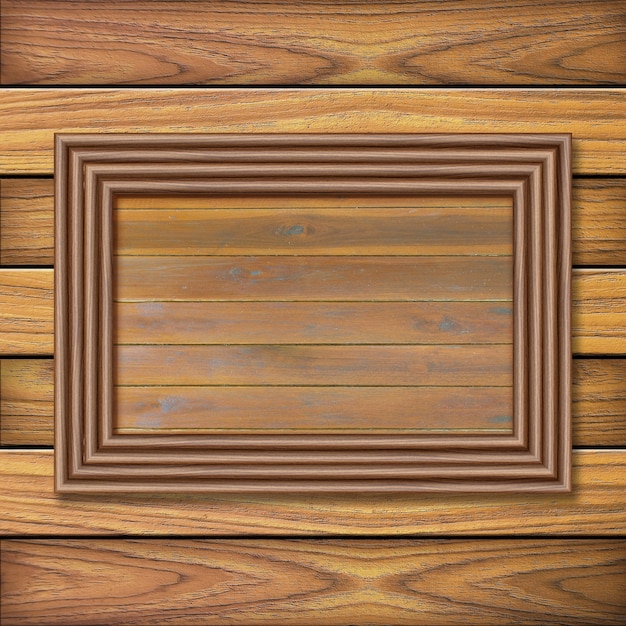 Фото Деревянная рамка на деревянном фоне