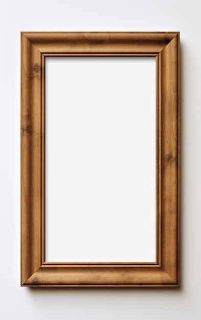 Wooden frame for picture on white background