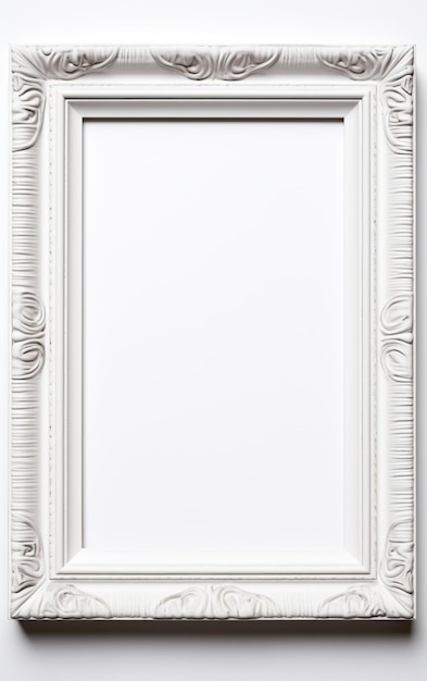 Wooden frame for picture on white background