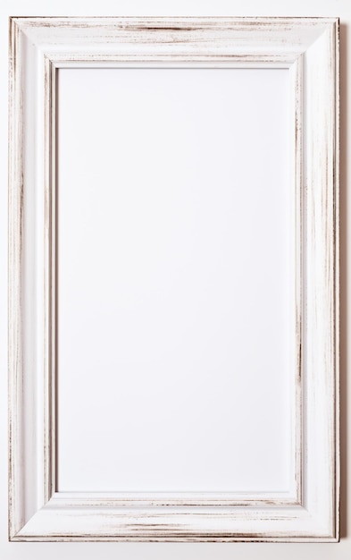 Wooden frame for picture on white background