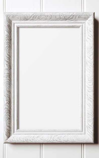 Wooden frame for picture on white background