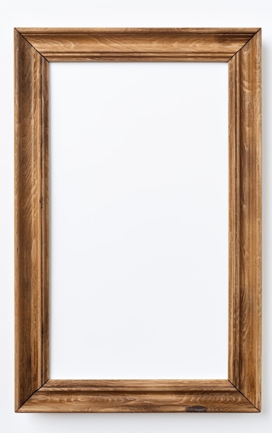 Wooden frame for picture on white background