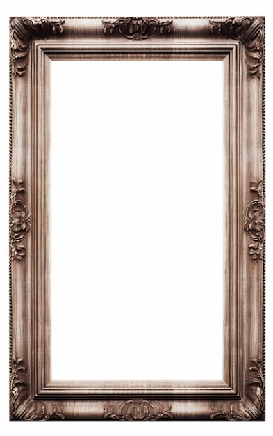 Wooden frame for picture on white background