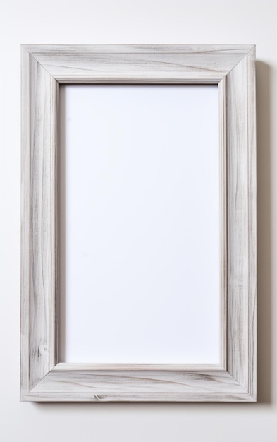 Wooden frame for picture on white background