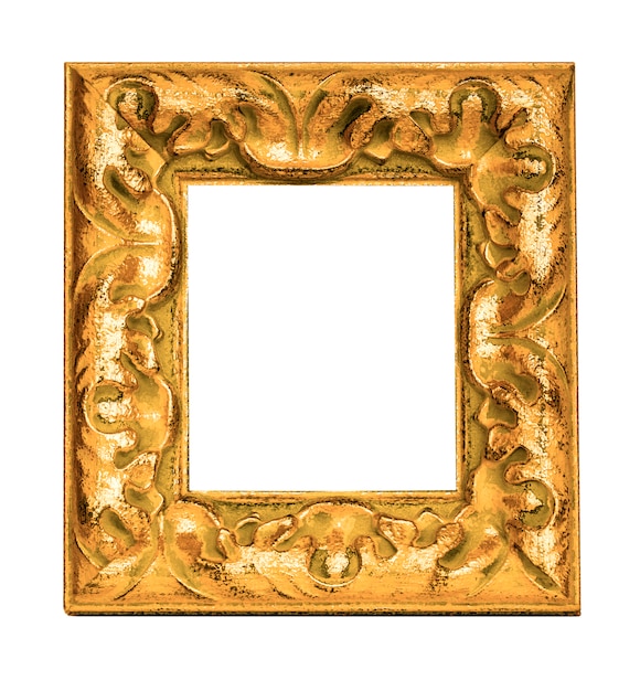 Wooden frame on white surface