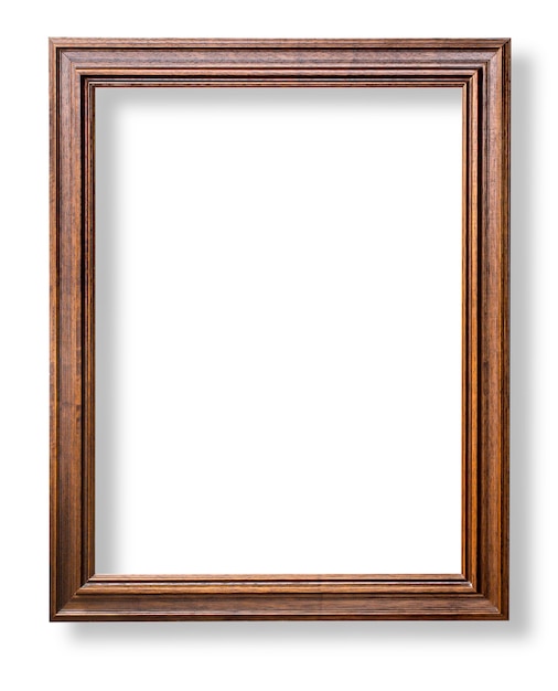 Wooden frame on white surface