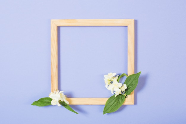 Wooden frame with flowers