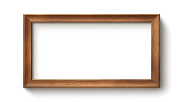 A wooden frame with a white background