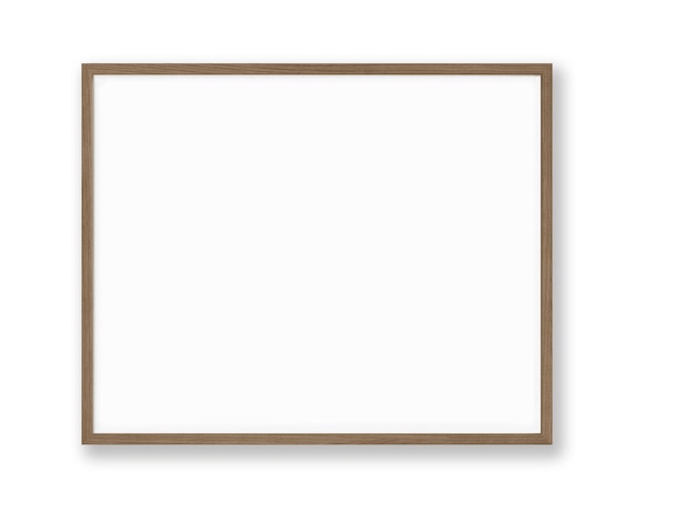 Photo a wooden frame with a white background.