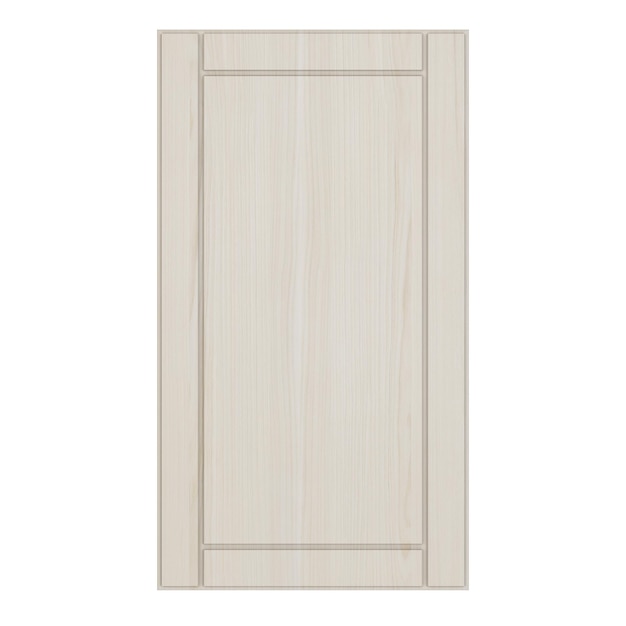 Деревянная мебельная дверь на белом фоне. 3D-рендеринг.