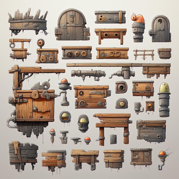 Photo wooden game assets