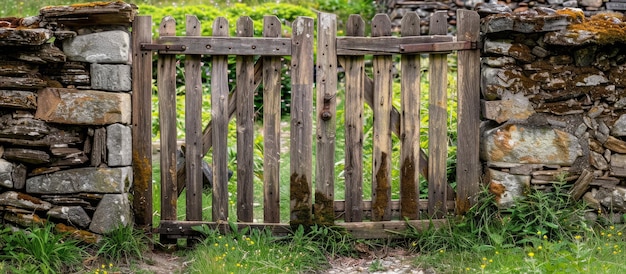 Photo wooden gate next to a house