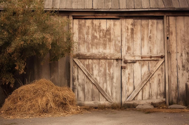 Photo a wooden gate with a wooden frame that says 