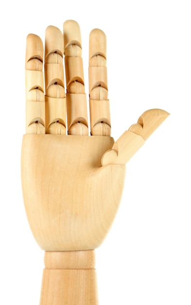 Photo wooden hand isolated on white