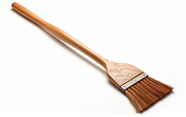 Photo wooden handle spatula on white background