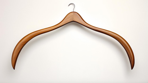 Photo wooden hanger with a long curved handle generative ai