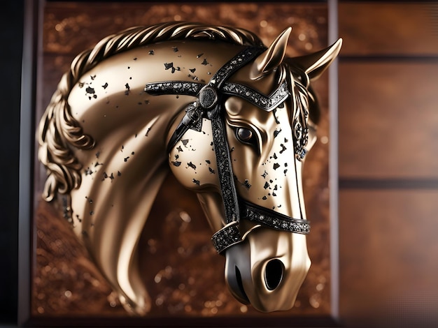 Photo wooden head horse jewelry