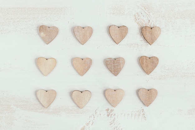 Wooden heart pattern