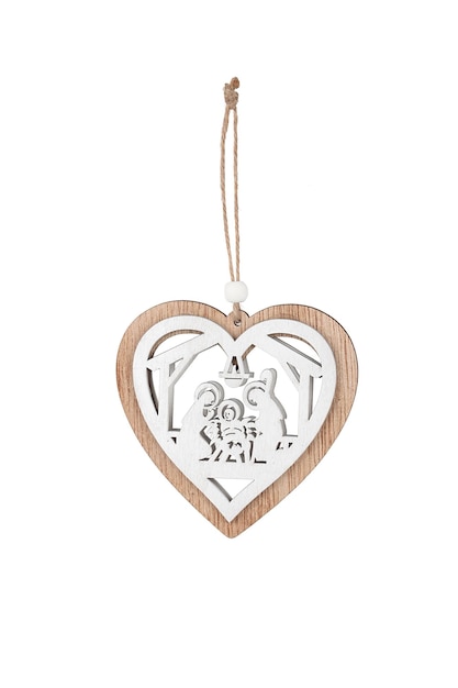 A wooden heart shaped ornament with the words open and heart on it.