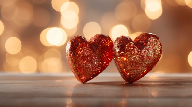 Wooden heart silhouette in front of a white background in the style of bokeh panorama light red and crimson romantic soft focus and ethereal light two dimensional generat ai