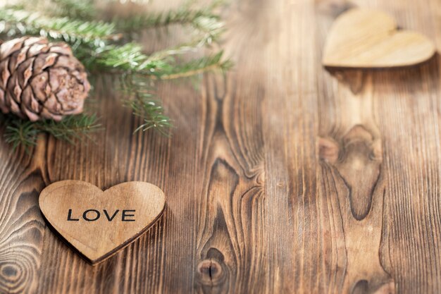 Wooden heart with the inscription 