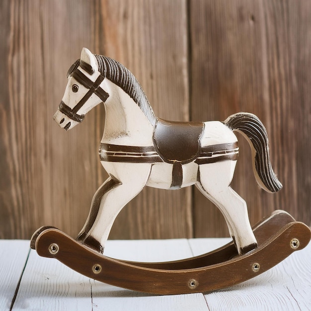 Photo a wooden horse with the letters f v on it