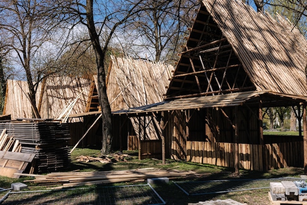 Wooden house in forest rustic old house