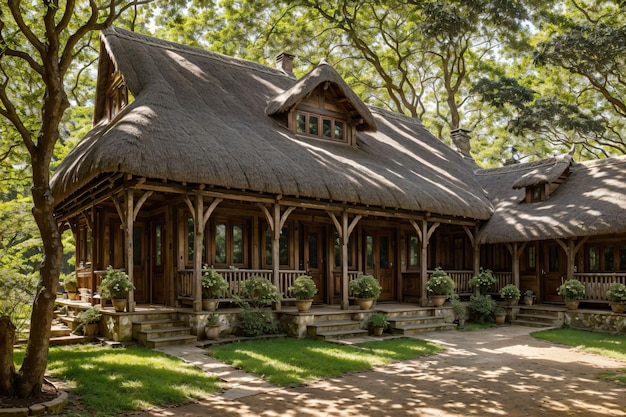 Wooden house in the forest