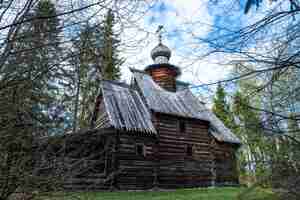 Photo a wooden house in forest