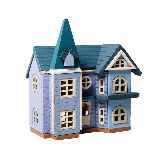 wooden house isolated on white or transparent background cutout
