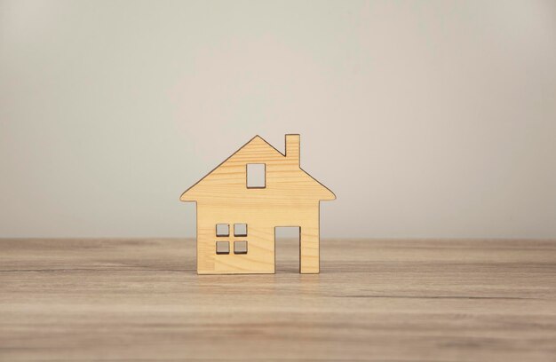 Wooden house model on the table