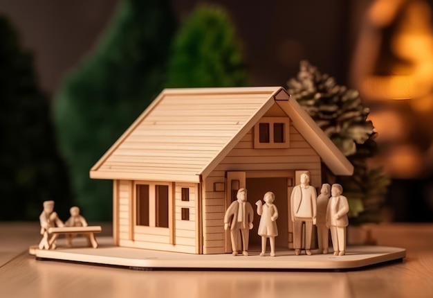 wooden house model