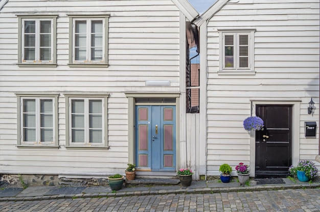 ノルウェーのスタヴァンガーの旧市街にある木造の家