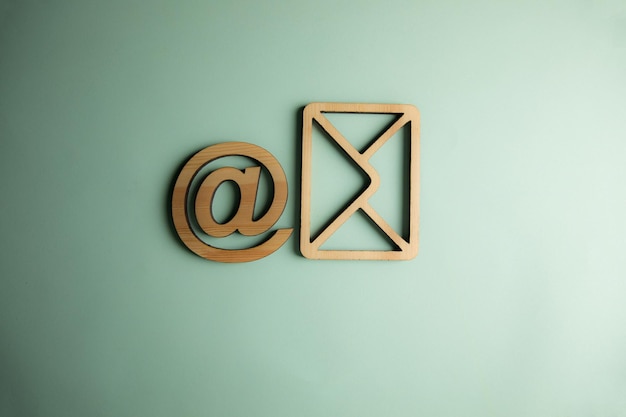 Wooden Icons Message and Email addresses