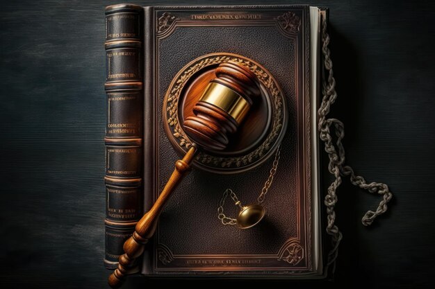 Wooden judge gavel Law and Justice concept Generative AI