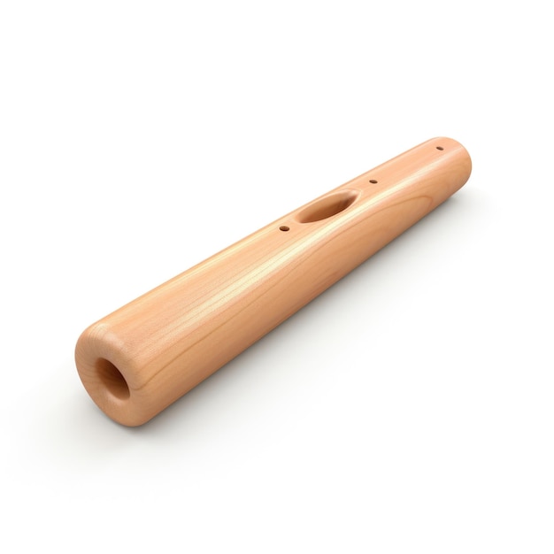 Wooden kazoo wooden toy isolated on white background