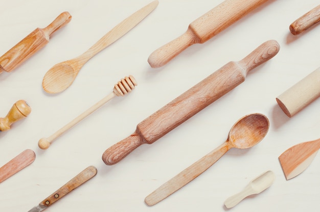 wooden kitchen utensils