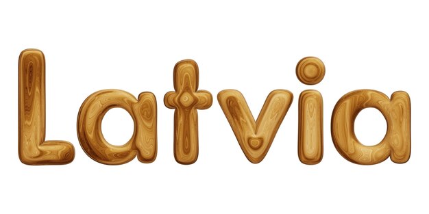 wooden latvia text for country concept