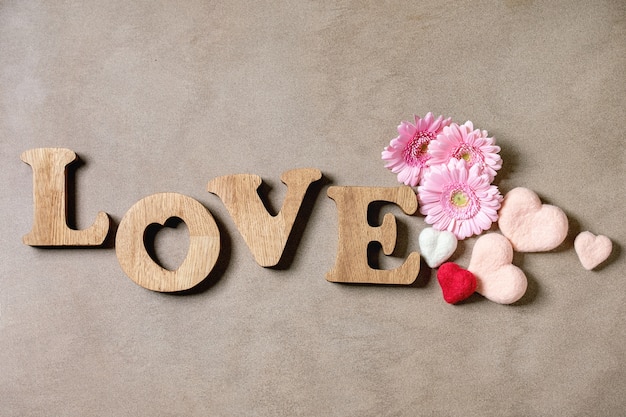 Wooden letters love