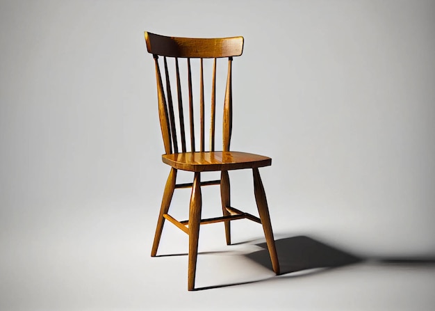 Wooden light chair on a white background