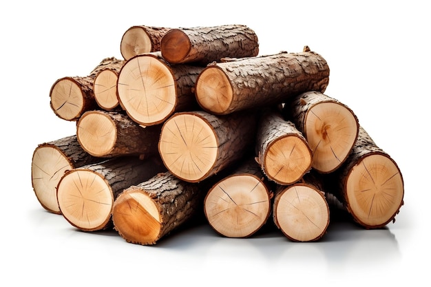 Wooden Log Pile on Transparent Background AI