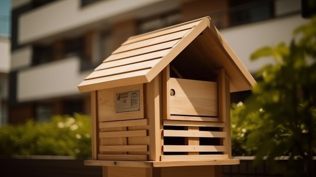 Wooden Mailbox on condominium