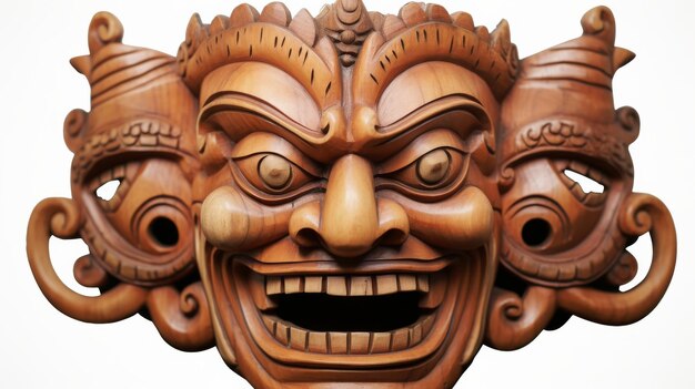 Photo wooden mask echoing mexican traditions on white background